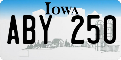 IA license plate ABY250