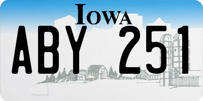 IA license plate ABY251