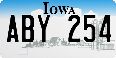IA license plate ABY254