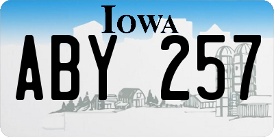 IA license plate ABY257