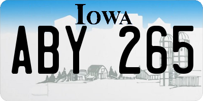 IA license plate ABY265