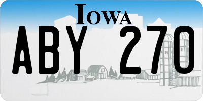 IA license plate ABY270