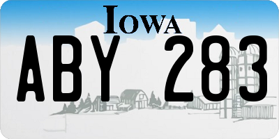 IA license plate ABY283