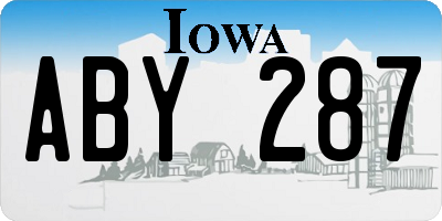 IA license plate ABY287