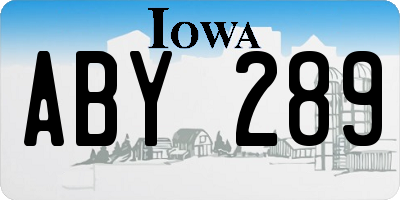 IA license plate ABY289
