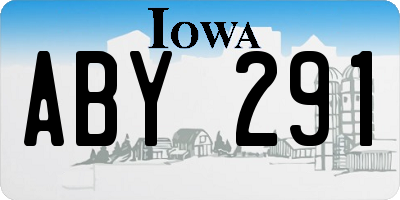 IA license plate ABY291