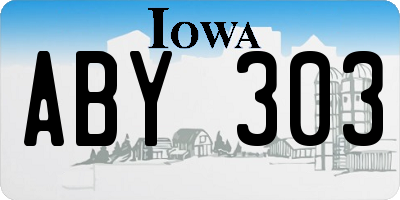 IA license plate ABY303
