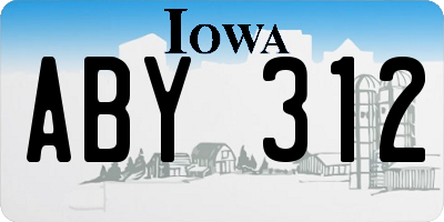 IA license plate ABY312