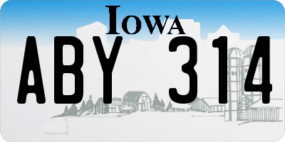 IA license plate ABY314