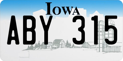 IA license plate ABY315