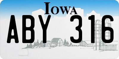 IA license plate ABY316