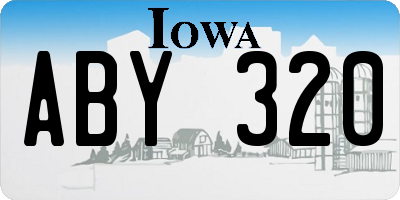 IA license plate ABY320
