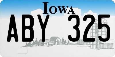 IA license plate ABY325