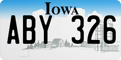 IA license plate ABY326