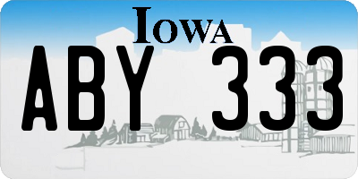 IA license plate ABY333