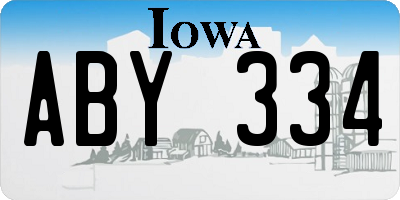 IA license plate ABY334