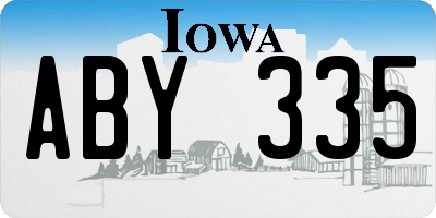 IA license plate ABY335