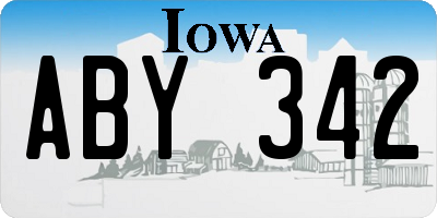 IA license plate ABY342