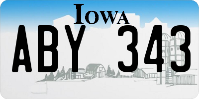 IA license plate ABY343