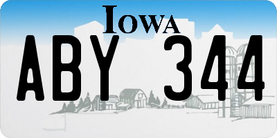 IA license plate ABY344