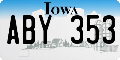 IA license plate ABY353