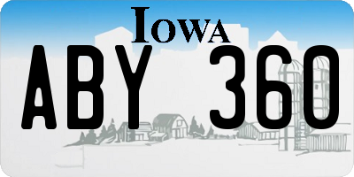 IA license plate ABY360
