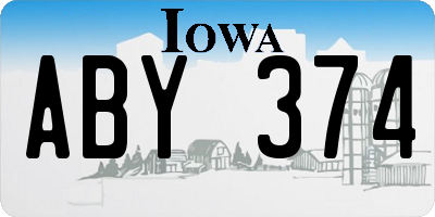 IA license plate ABY374