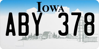 IA license plate ABY378