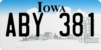 IA license plate ABY381