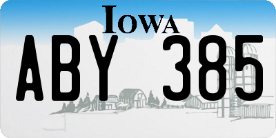 IA license plate ABY385