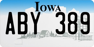 IA license plate ABY389
