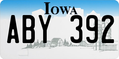 IA license plate ABY392
