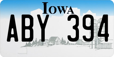 IA license plate ABY394