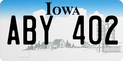 IA license plate ABY402