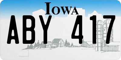 IA license plate ABY417