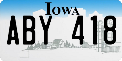 IA license plate ABY418