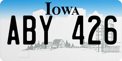 IA license plate ABY426