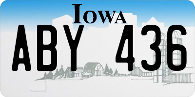 IA license plate ABY436