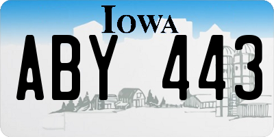 IA license plate ABY443