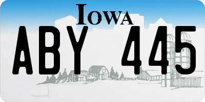 IA license plate ABY445