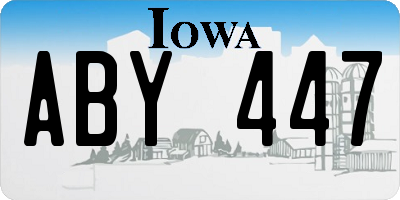 IA license plate ABY447