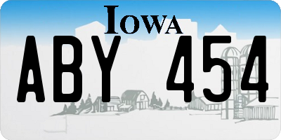 IA license plate ABY454