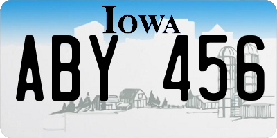 IA license plate ABY456