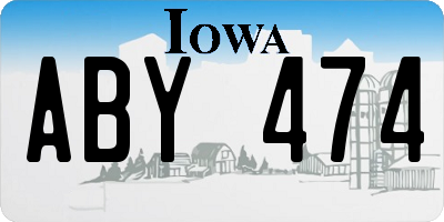 IA license plate ABY474