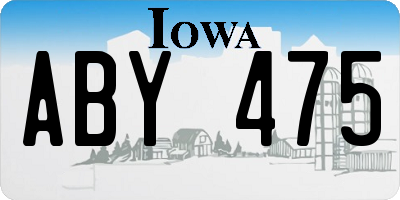 IA license plate ABY475