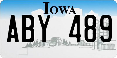 IA license plate ABY489