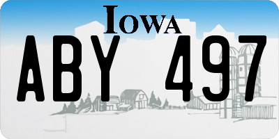 IA license plate ABY497