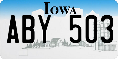 IA license plate ABY503