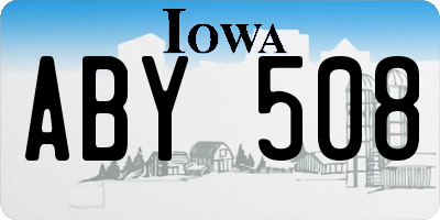 IA license plate ABY508