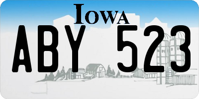 IA license plate ABY523